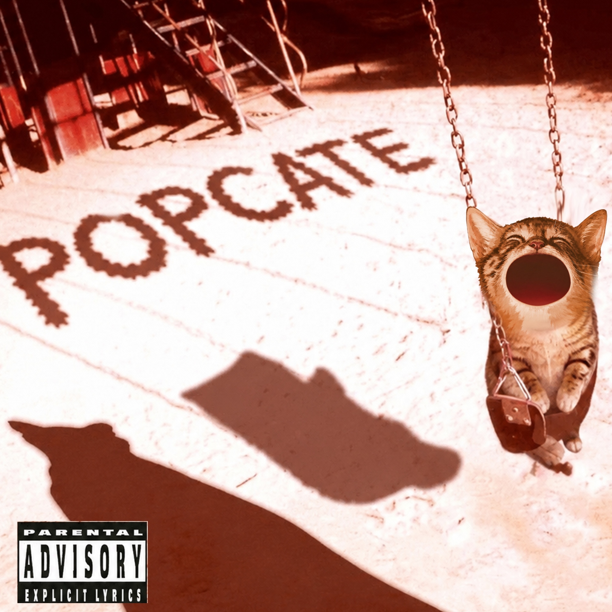 POPCATE playground album cover with the cat on a swing